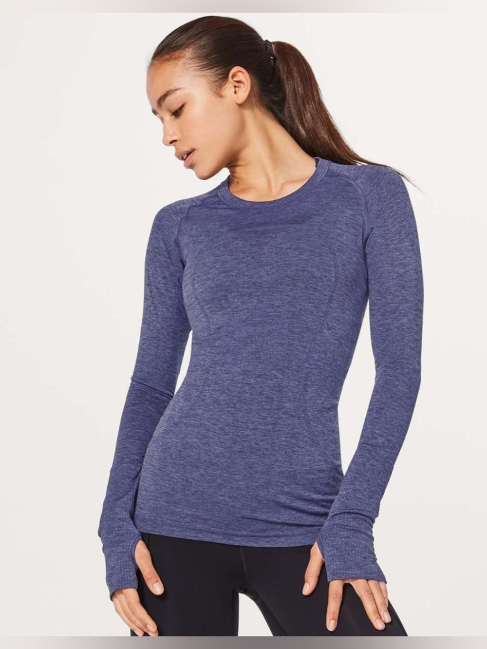 Lululemon Swiftly Tech Long Sleeve Crew Stony Grape Black Size 4 NWT